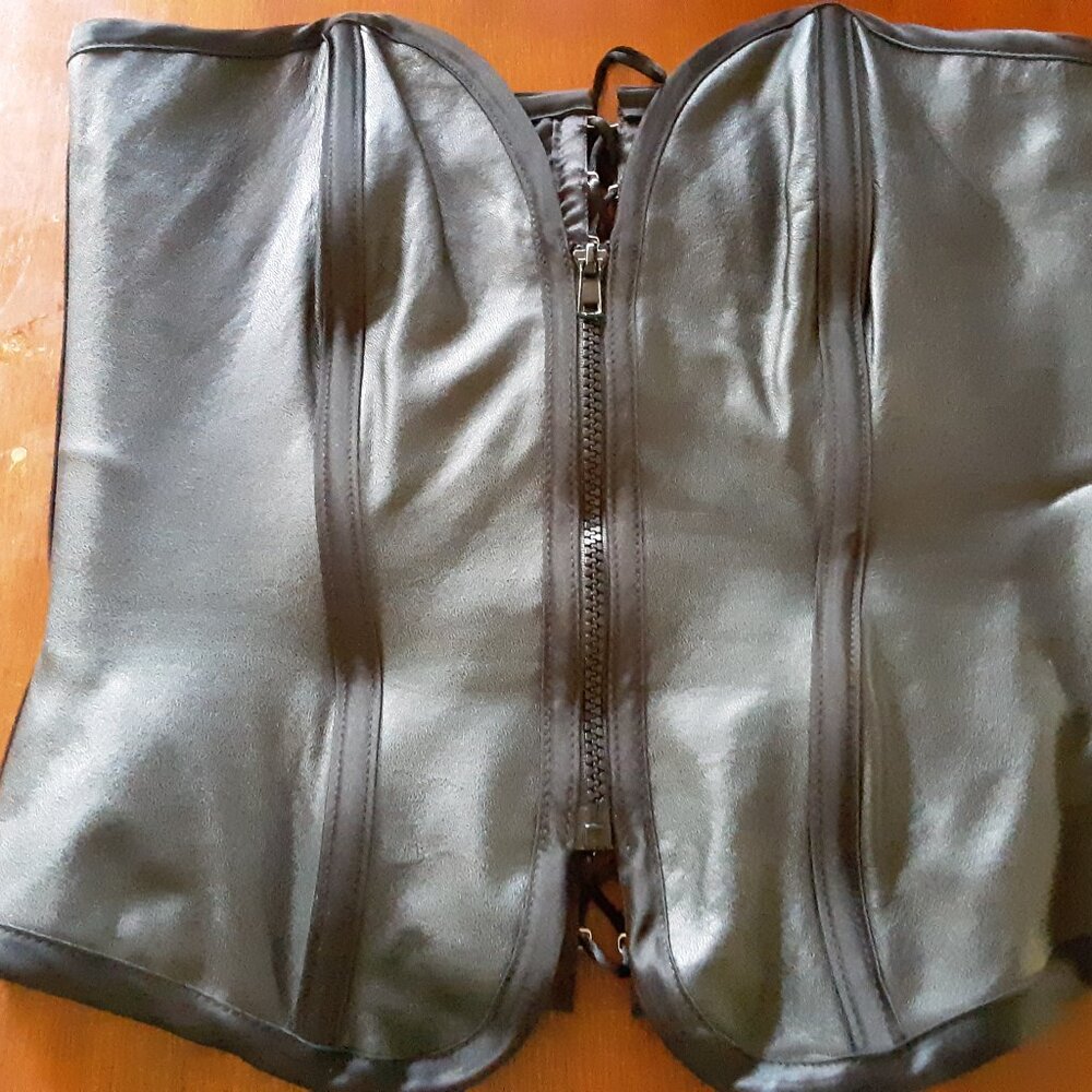 Black Faux Leather high quality Corset
